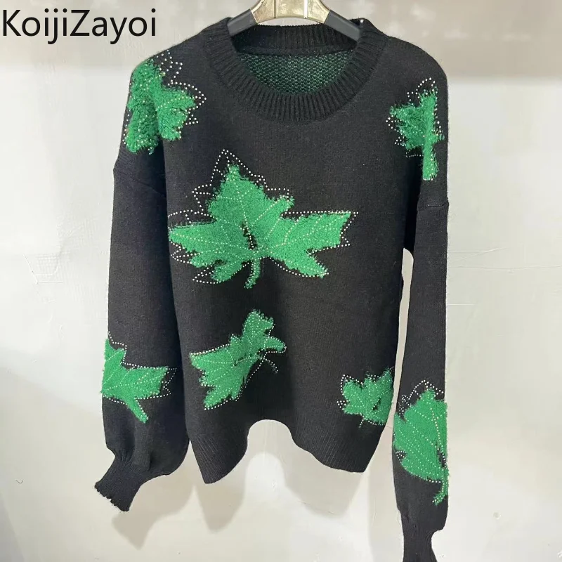 

Koijizayoi Autumn Winter Women Sweater Casual Loose Vintage Pullovers 2022 Harajuku Knitted Jumpers Dropshipping Tops New