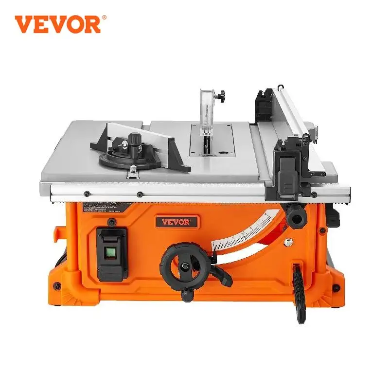 Table Saw 10 inch, Prostormer 15A Multifunctional Saw with Stand 45º -90º  Blade Angle and about 5000RPM No-Load Speed for Woodworking