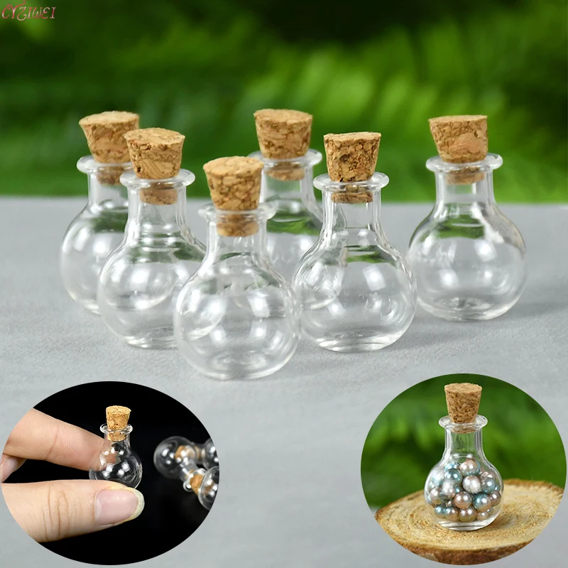 

10pcs Mini Cork Stopper Small Empty Glass Bottle Clear Drifting Bottles Small Wishing Bottles Wedding Birthday Party Glass Jars
