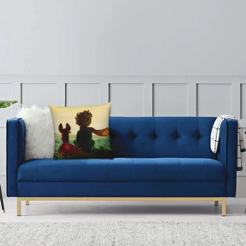 Современная наволочка с изображением Маленького принца и лисы для дивана, мягкая классическая Подушка с изображением французской сказки и фантастики, украшение для гостиной
