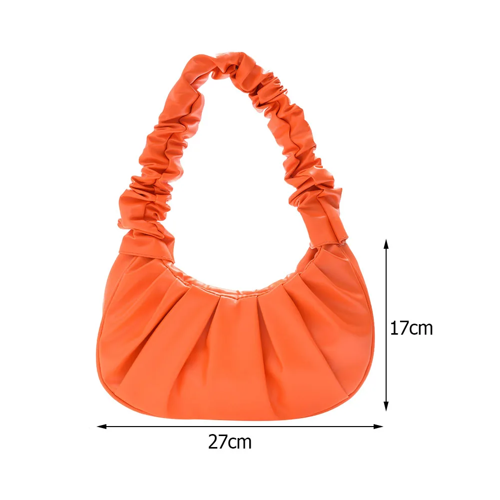 Small Purse PU Vegan Leather Top-Handle Shoulder Bags Mini Hobo Handbags  Pleated Ruched Trendy Purse for Women