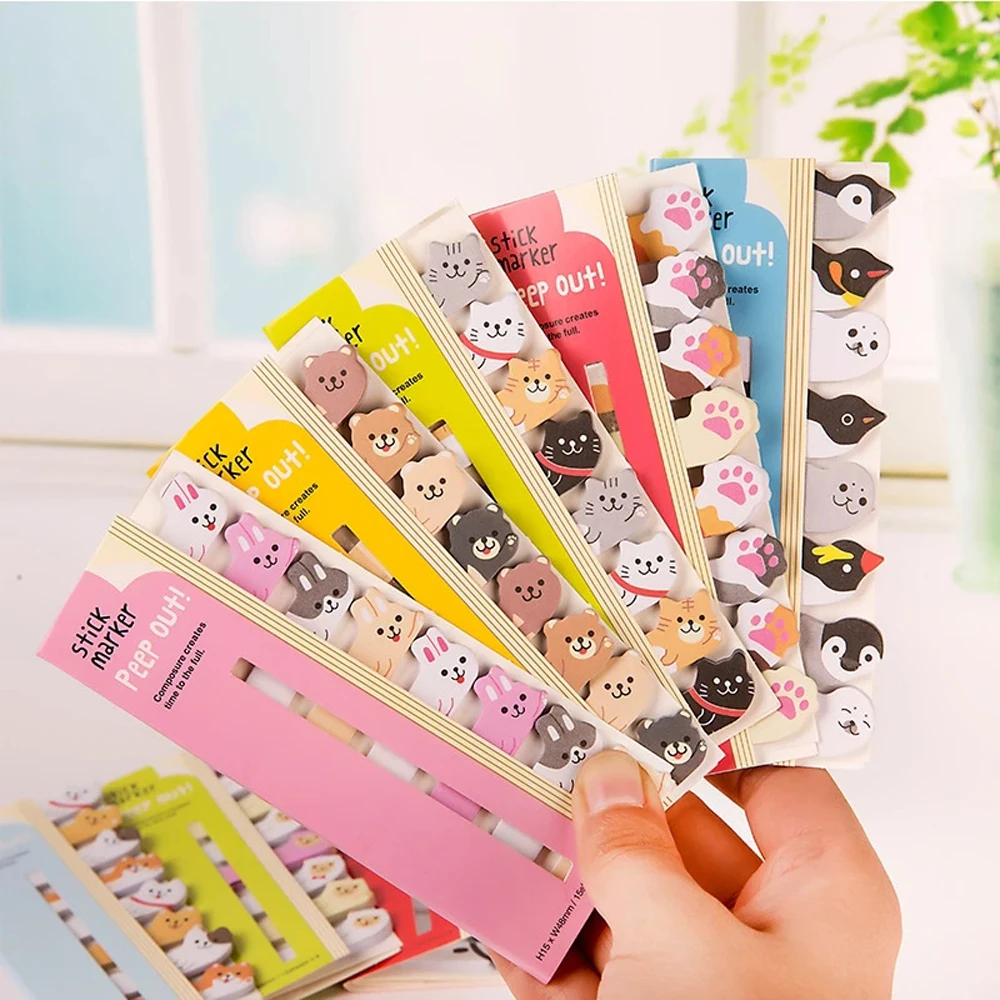 

Kawaii Memo Pad Bookmarks Creative Cute Cat Panda Sticky Notes Index Posted It Planner Stationery School Supplies Paper Stickers