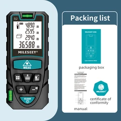 MILESEEY Laser Distance Meter with Multi - Measurement Function, Long - Range Precision Tool - 40m (S2)