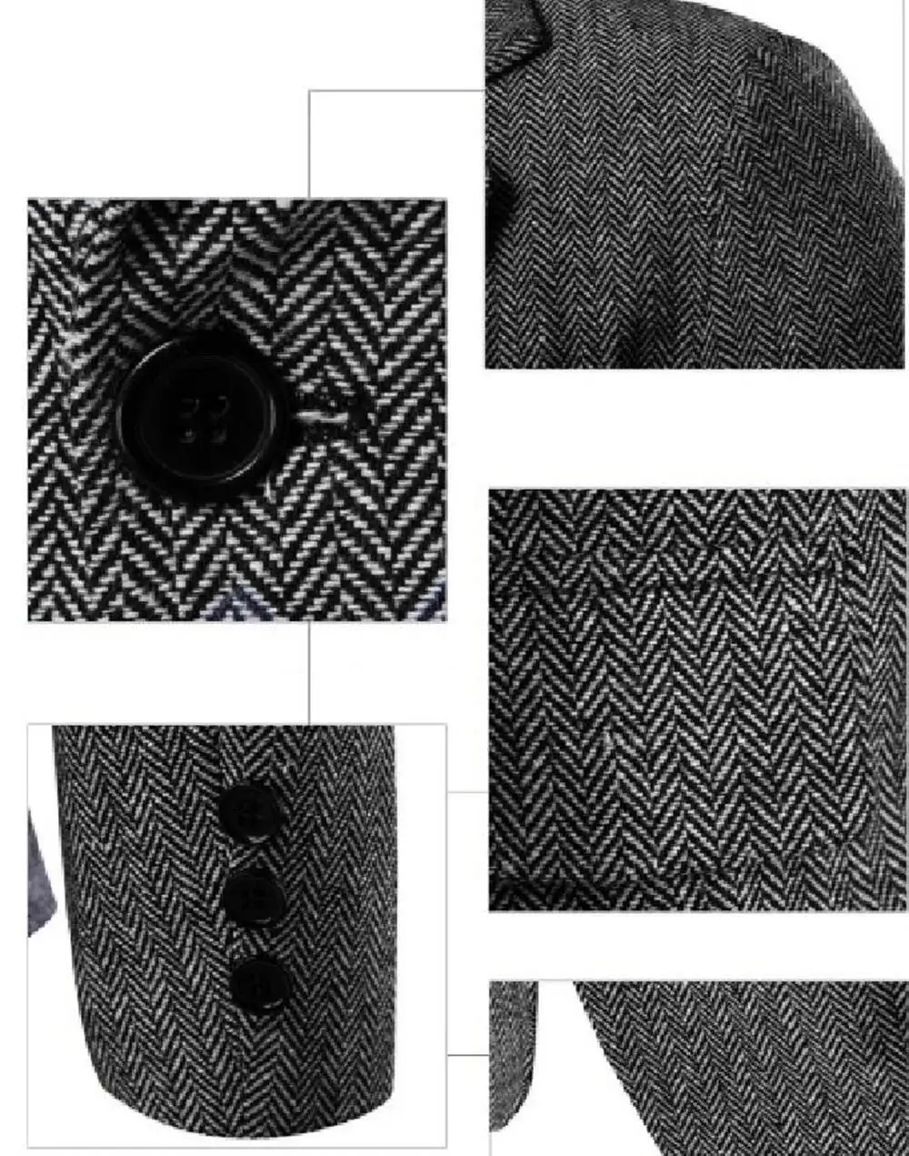 Men’s 2 pieces Silm Fit Bussines Men Suit Herringbone Woolen Cloth For Wedding Groomsmen Notch Lapel One Button Blazer Pants