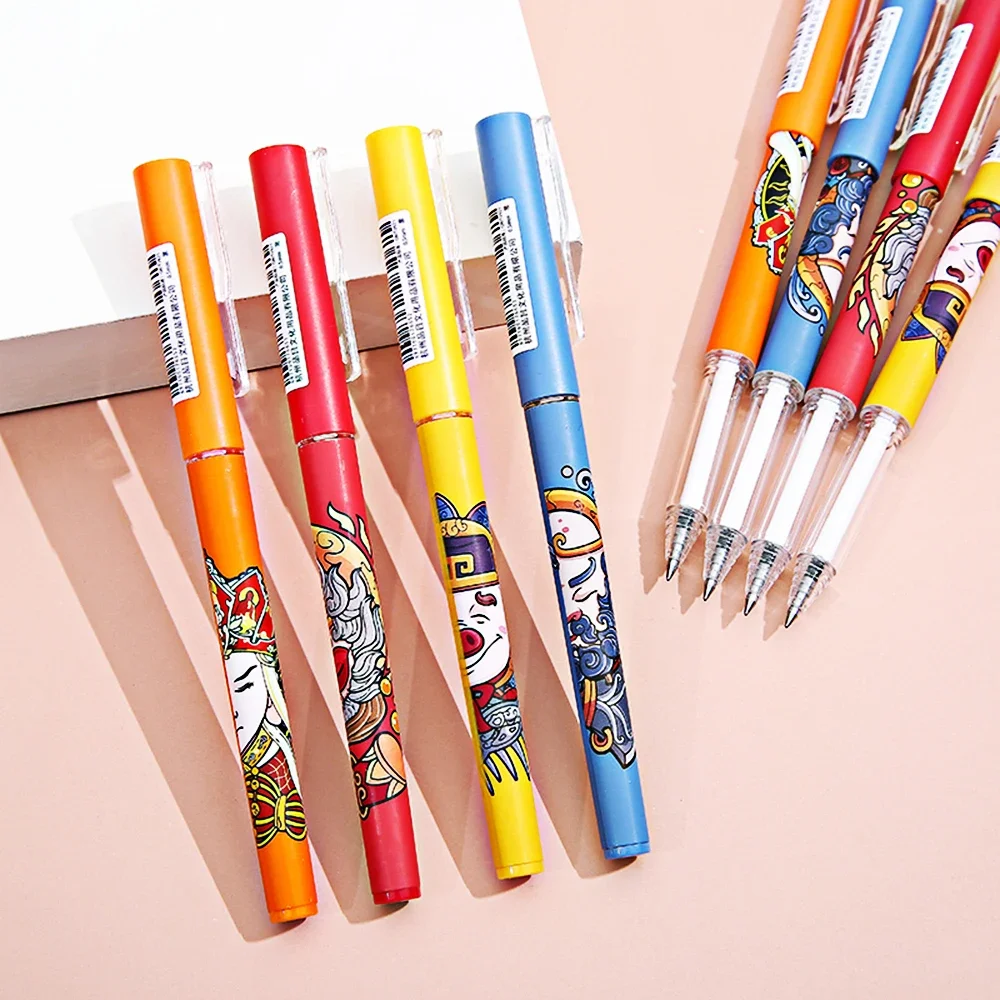 4 Pcs/Set Kawaii Gel Pens Journey To The West Anime 0.5mm Black Smooth Ink Office Accessories School Supplies Stationery Gift