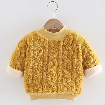 thumbnail image 1 of Sudadera para niñas de 0 a 5 años, otoño e invierno, gruesa, cálida, de forro polar, jersey de felpa a la moda, ropa para niñas pequeñas, 1 of 5