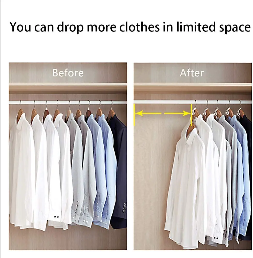 Hanger Extender Clips Clothes Hanger Connector Hooks Connection Hooks Space Saving Stack Clothes Cabinet Organizer 10Pcs