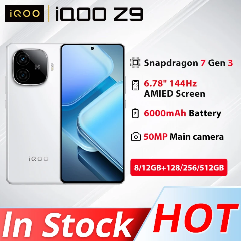 IQOO Z9 5G 휴대폰, 스냅드래곤 7 세대 3 듀얼 SIM, 6.78 인치 80W 고속 충전, 6000mAh 중고 휴대폰 Best5 IQOO Z9 5G 휴대폰, 스냅드래곤 7 세대 3 듀얼 SIM, 6.78 인치 80W 고속 충전, 6000mAh 중고 휴대폰 Best5
