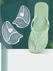 Silicone Foot Care Cushioned Massage Pads - Non - Slip Comfort for Forefoot and Flip - Flop Wear (Transparent 1 Pair)