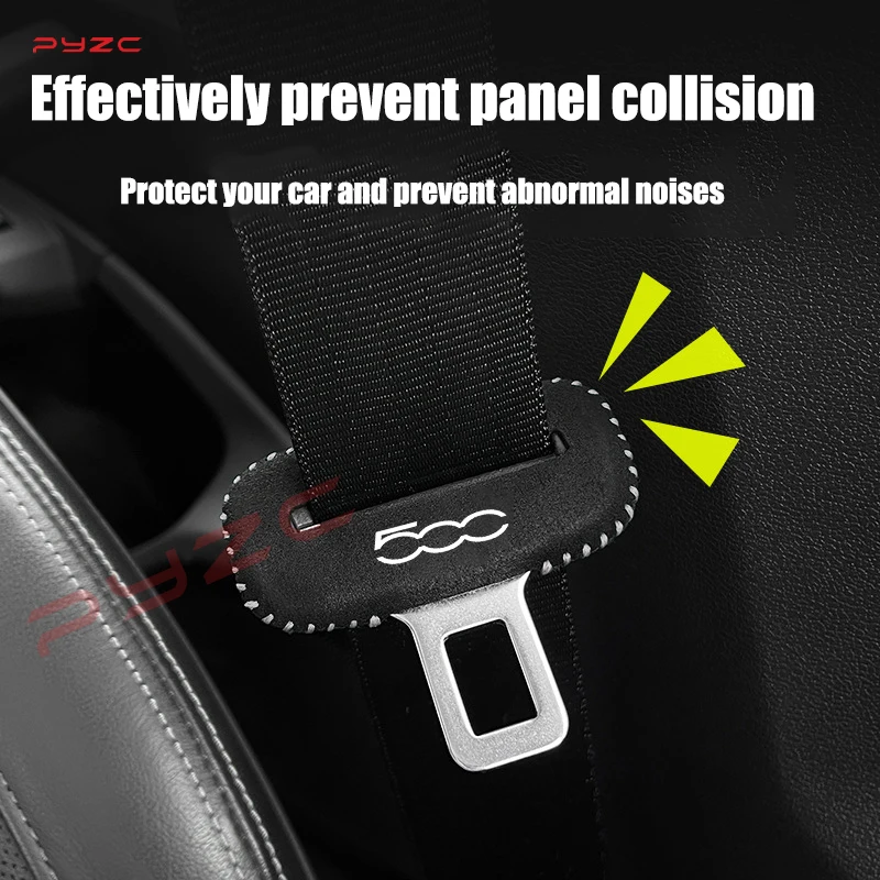Car Seat Belt Buckle Plug Protective Cover For Fiat 500C 500S 500 Car Safety Seatbelt Anti-scratch Auto Interior Accessories
