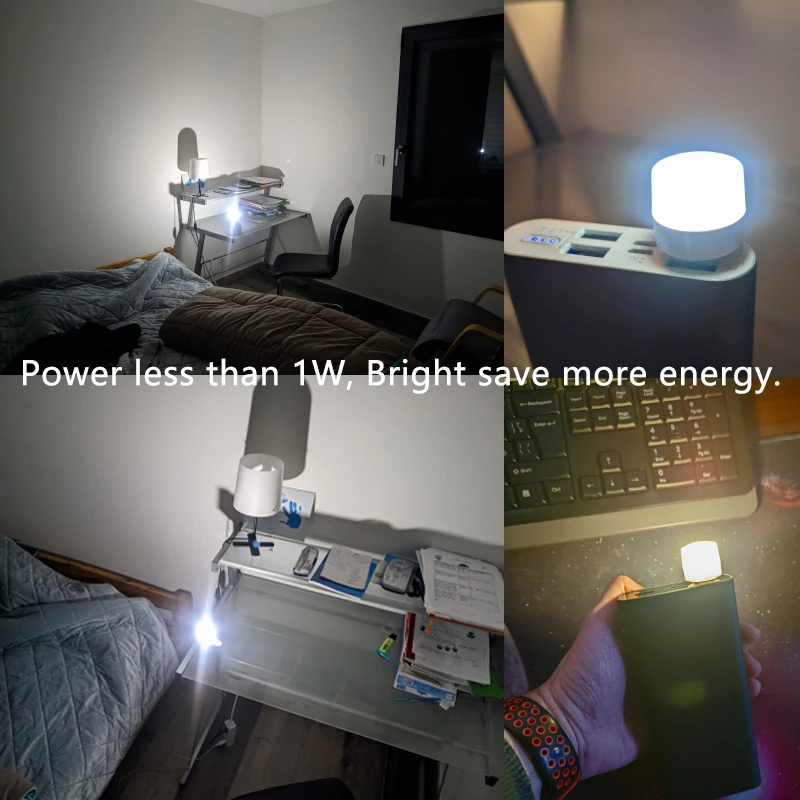 LED Light Night Light Mini LED Night Light Book Light Mini LED Light 50Pcs USB Plug Mini LED Night Light Power Bank Charging Book Lights Small Round Reading Eye Protection Lamps Camp Equipment
