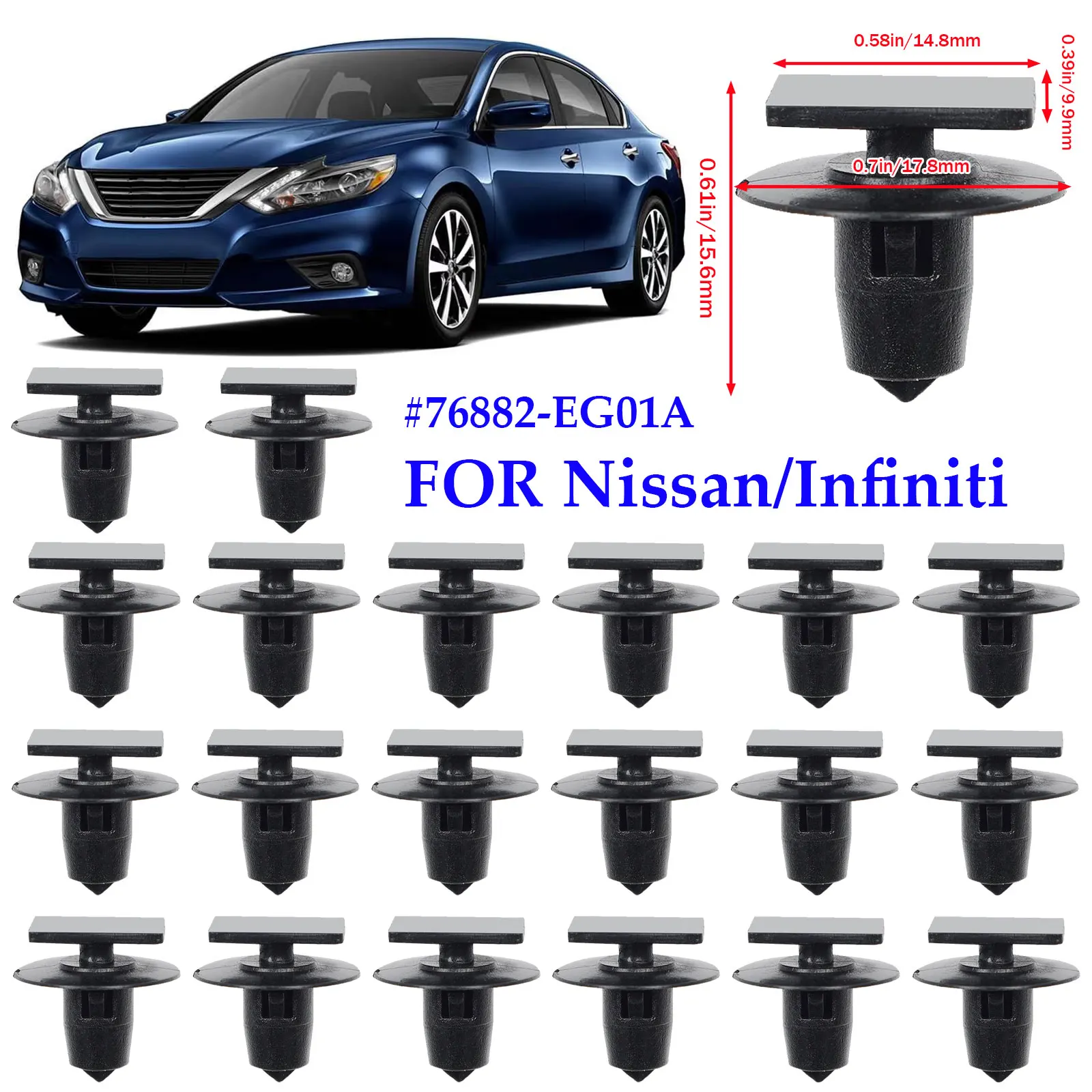 사이드 스커트 씰 몰딩 로커 커버 트림 클립 76882EG01A 닛산 370Z Juke Altima X-Trail 인피니티 ...