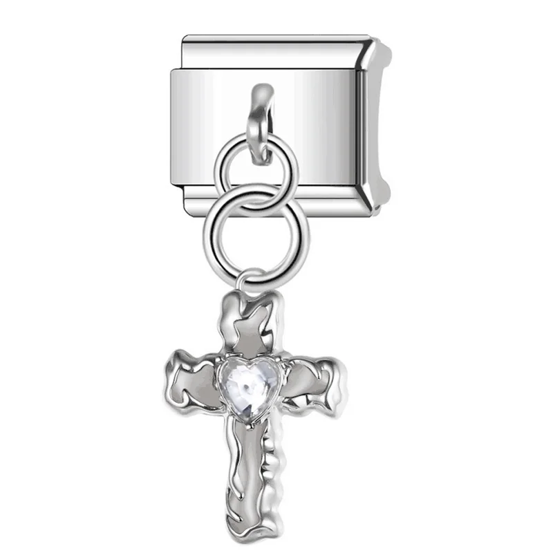 � 1pc Großhandel Charm Link Fit 9mm Mode Kreuz Herz Form Krankenschwester Kappe Schmuck Machen DIY Edelstahl armband Zubehör – Detail 3