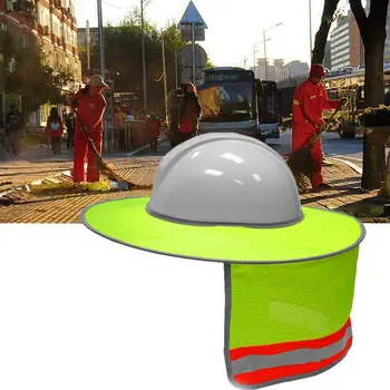Sunshade Outdoor Construction Safety Hard Hat Sun Shade Neck Shield Reflective Stripe Protective Helmets Shield 2