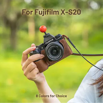 SHELV 카메라 보호 케이스 가죽 베이스 가방, 후지 후지필름 X-S20 XS20 카메라 액세서리