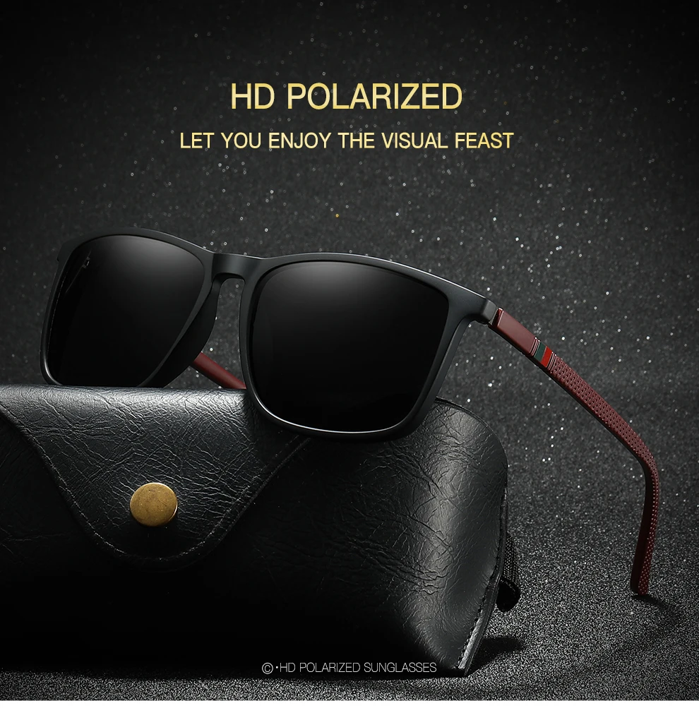 Vintage Square TR90 Frame Polarized Sunglasses Men Women Luxury Brand Designer Sun Glasses Driving Travel Retro Eyewear UV400