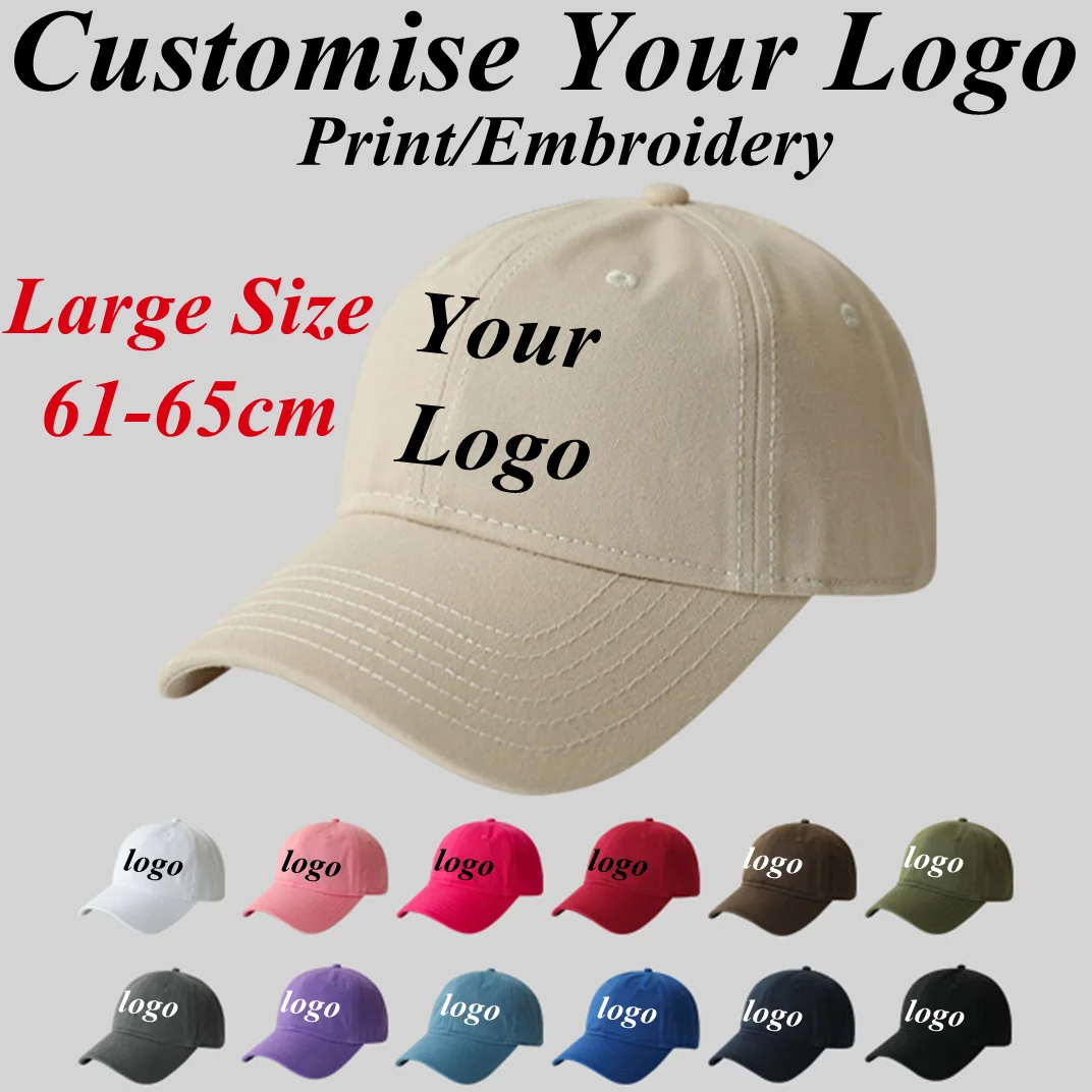 Custom  Large Size Baseball Caps For Mencotton Solid Colours Adjustable Snapback Cap Unisex Summer Sports Cap Gorras Dad_voghion.com