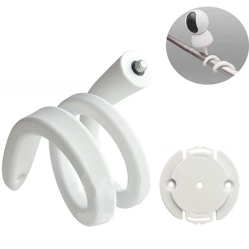 Camera Mounting Base Camera Wall Mount Base for Mijia PTZ Camera 1/4 Screw Head Silicone Rod Removable Crib Winding Upside Down Mounting Holder camera holder stand,camera holder,security wall mount bracket,security camera bracket,camera mount panel,camera mounting base,security camera mount
