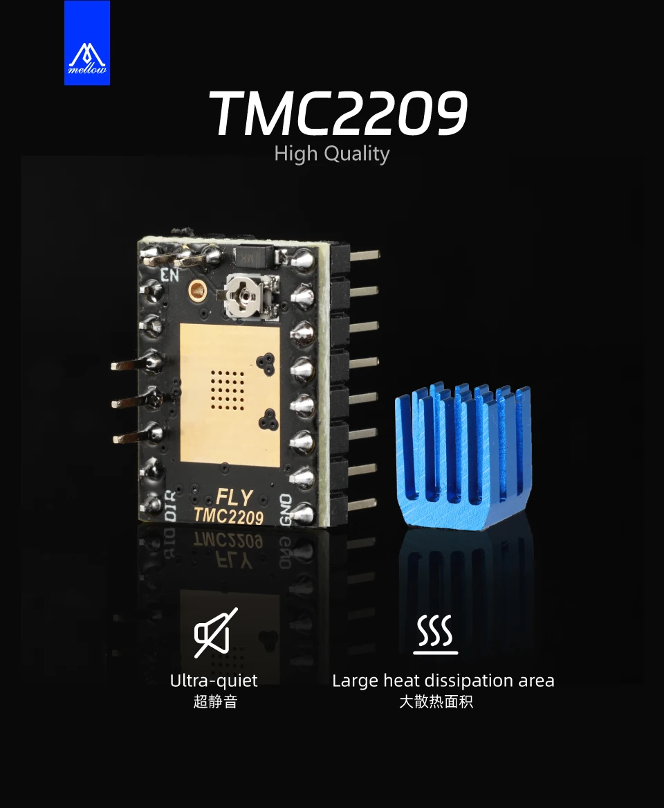 novo driver stepstick, uart, 2.8a, silencioso, peças para impressora 3d