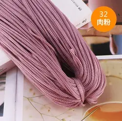 Premium 3mm Nylon Cord for Crocheting and Macrame Projects - Ideal for DIY Hand - Woven Bracelets, Handicrafts, Mats, Slippers, and Bags (32 meat pink)