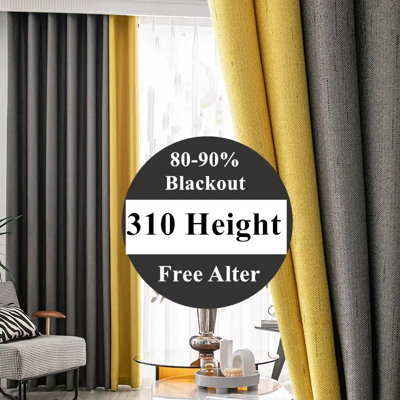 310cm Height Curtain for Living Room Modern Curtains for Bedroom Blackout Draperies for Sliding Door/Hall/Dorm  Window