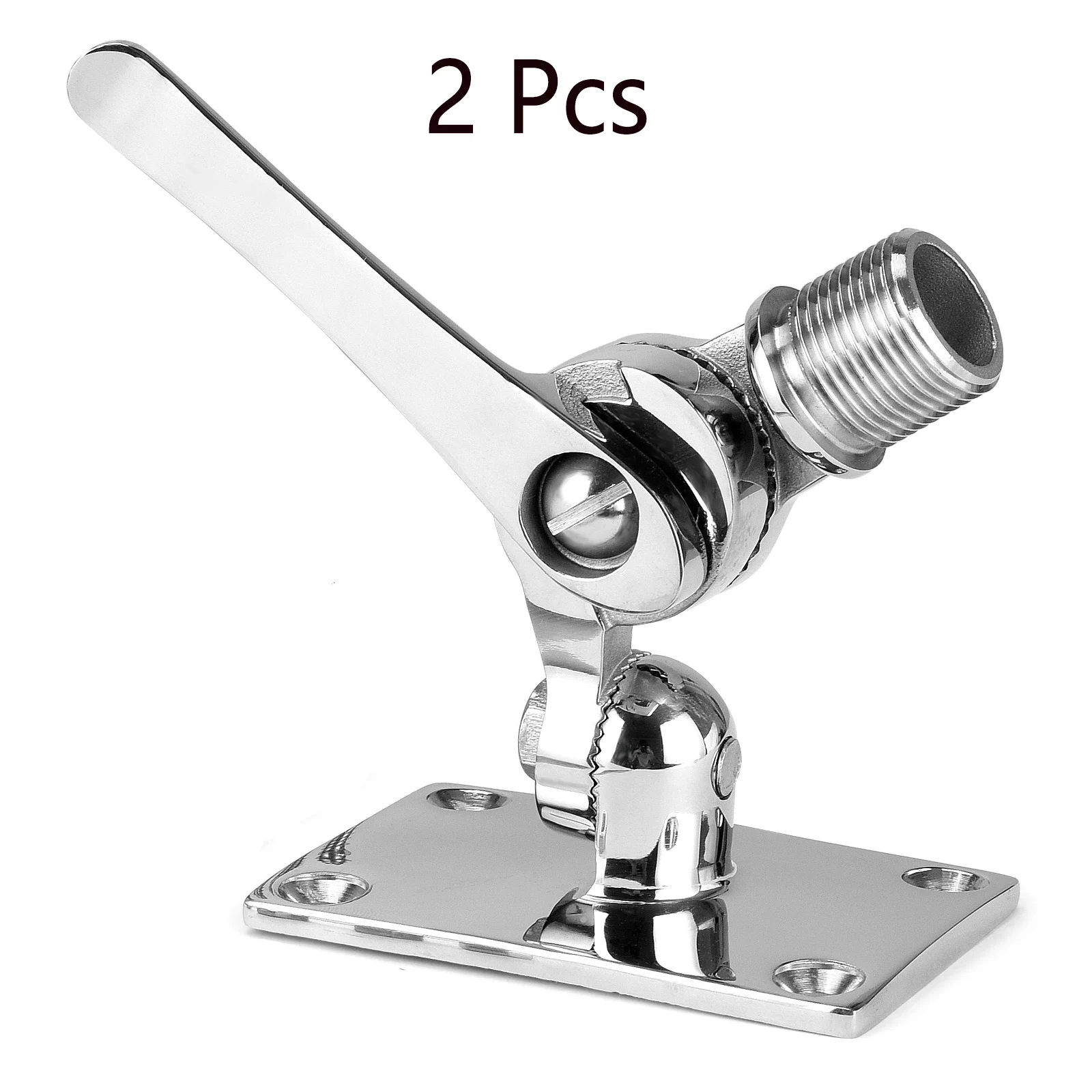 Marine VHF Antenna Mounts,  316 Stainless Steel Adjustable Base VHF Antenna Mount for Boat, Include Installation Screws,2 Pcs