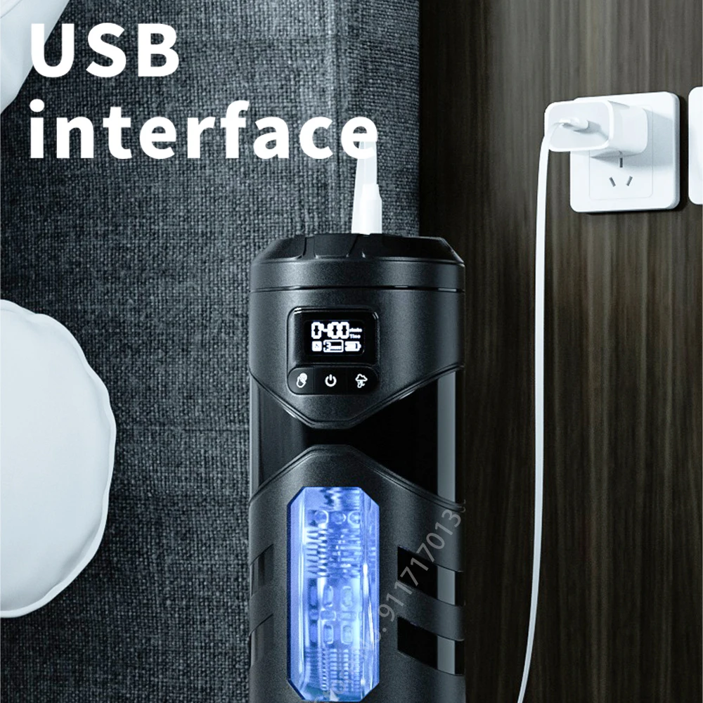 Male Masturbator Automatic Heated Blowjob Sucking Vibration Machine Masturbation Cup Silicone Vagina Sex Toy for Men Adult Goods male masturbator male masturbator cup male masturbation aid