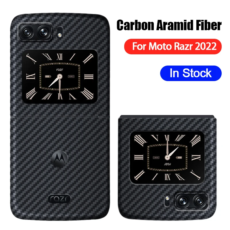 

For Motorola Moto Razr 2022 Case Real Pure Carbon Fiber Case Ultra Thin Aramid Fiber Protection Cover For Moto Razr 2022 Capa