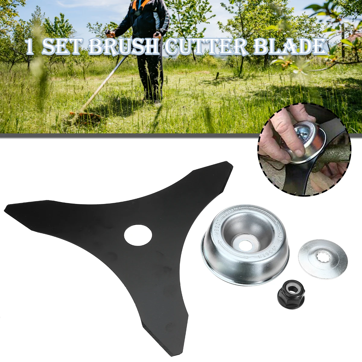 3 Teeth Blade String Trimmer Brush Cutter Blade Replacement Lawn Mower