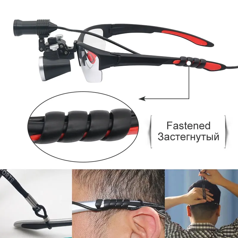 2.5X/3.5X 420 mm Dental Loupe Magnifier Binocular Magnifier Surgery Surgical Operation Loupe with Spotlight Head Light