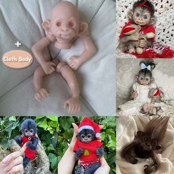 Mini kit bambola rinata per bambini Anna Banana 8 pollici scimmia carina non finito non verniciato colore fresco parti di bambola fai da te vuote con corpo in tessuto