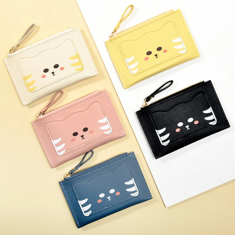 

Korean Cartoon Wallet Cute Children's Coin Purse Lady's Short Cute Cartoon Multi-functional Zero Money Bag Zipper Multi-card Bag