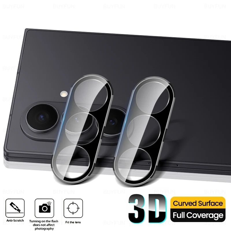 Premium Dual 9H Curved Camera Lens Protectors with 3D Arc Tempered Glass