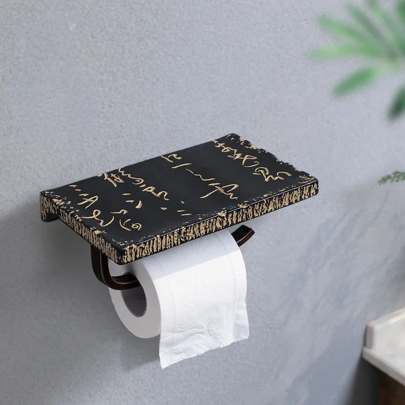 

In Chinese Antique Style Toilet Paper Roll Holder Waterproof Tea House Hotel Club Bathroom Decoration Storage Tissue Holder