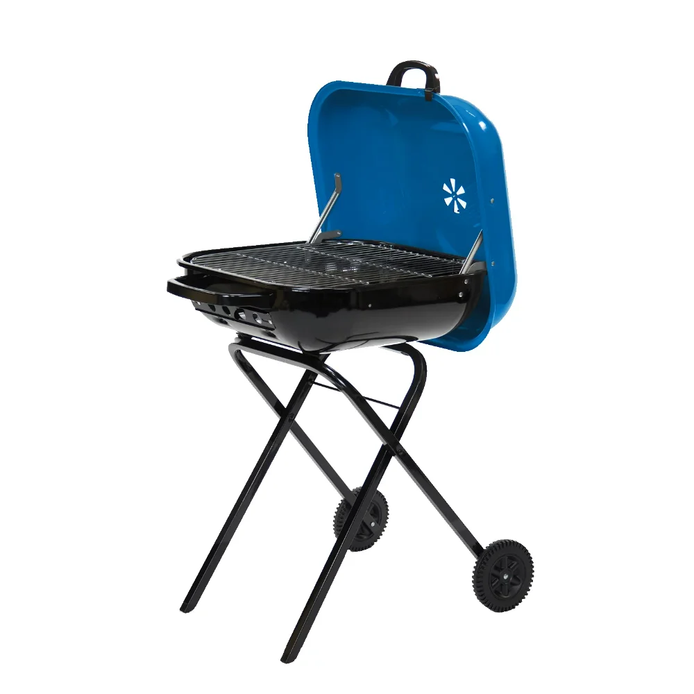 

Walk-A-Bout Portable Charcoal Grill In Blue BBQ Grills