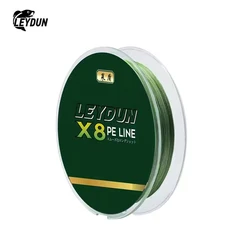 LEYDUN Premium 8-Strand Braided Fishing Line - 300m Smooth Multifilament - 1.0-0.16mm 17LB (300m Low-Vis Green)