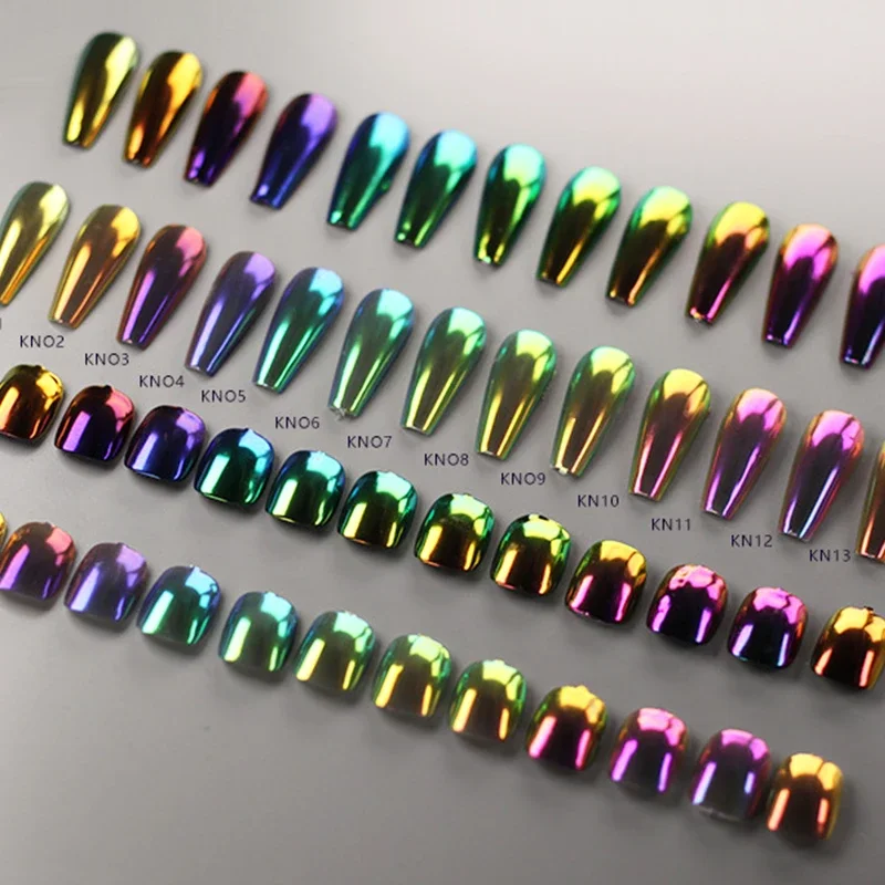 Nail Powder Nail Glitter Nail Pigment 13 Colors Glitter Magic Mirror Nail Powder Chameleon Polarizing Nail Glitter High-Light Art Pigments DIY Manicure Dust