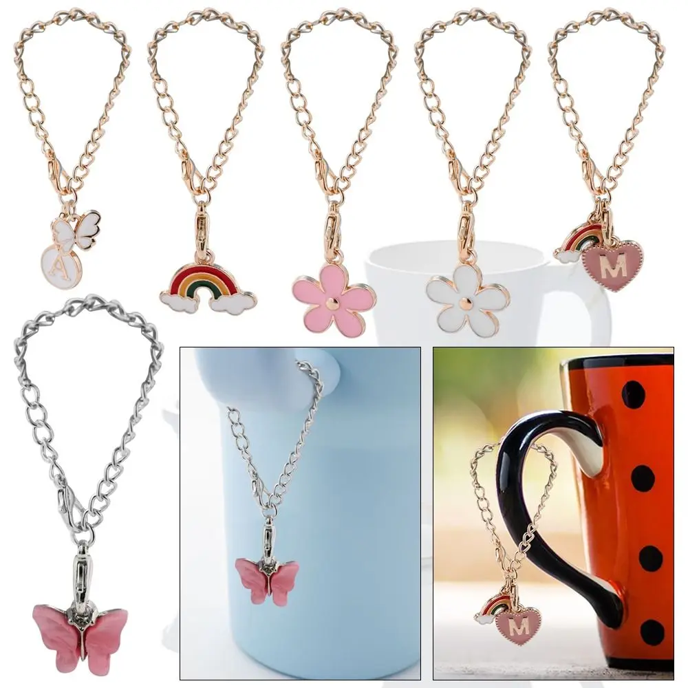 

Stainless Steel Cup Letter Charm Chain Keychain Personalized Cup Accessories Jewelry Gold Plated for For Stanley Cup Tumbler