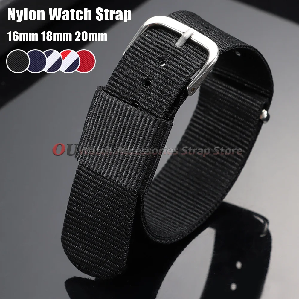 Nylon Soft Sport Military Casual Watch Strap - One Piece Loop Wristband Accessories
