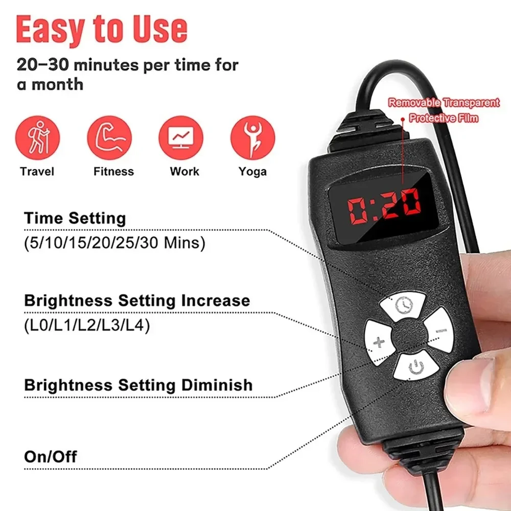 Red Light Panel Lamp 660nm&850nm Wavelengths Beauty Infrared Lamp for Relieve Body Fatigue Optimize Health Gadgets Dropshipping