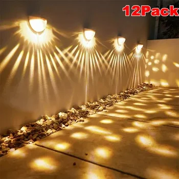 LED 태양광 야외 벽 램프, 에너지 정원 램프, 방수 태양광 울타리 램프, 크리스마스 장식, 꽃줄 LED 조명