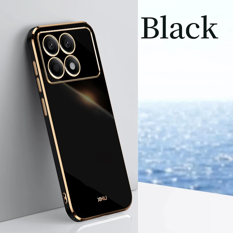 For Xiaomi Poco X6 Pro Phone Case X 6 Pro Black Silicone Soft Back