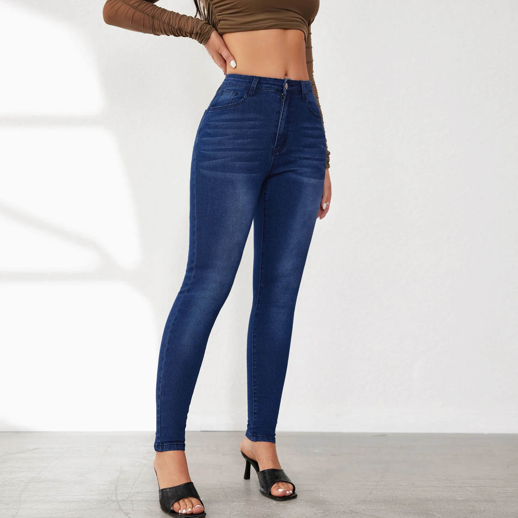 Elastic Slim Denim Pencil Pants