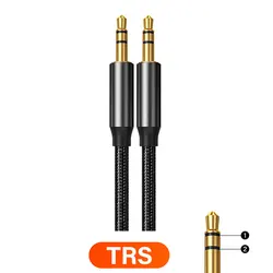 Premium 3.5mm Male - to - Male Auxiliary Audio Cable for Phones, Headphones, Speakers, Laptops, and Cars (Black TRS)