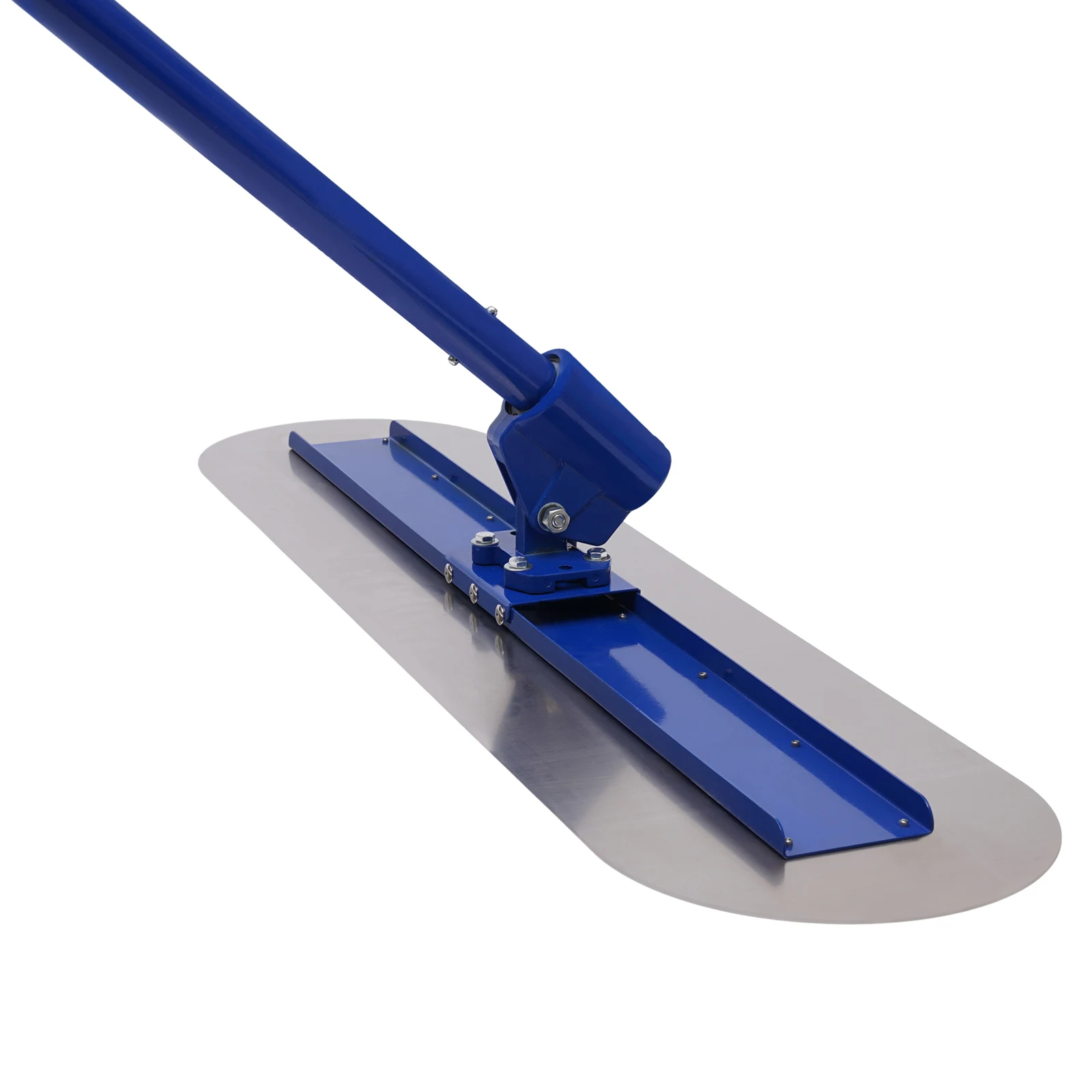 48 x 12 Inch Stainless Steel Concrete Trowel Cement Finishing Tool Round End Extended Handle Adjustable Turbine Connector