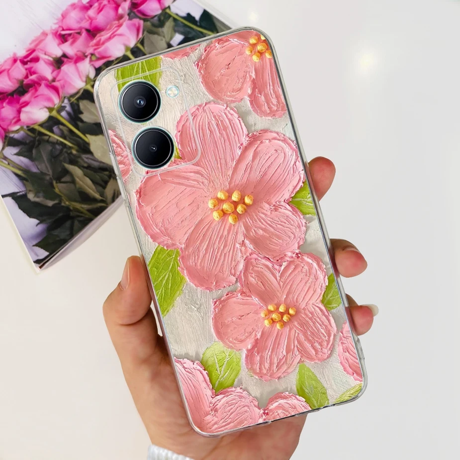 Stylish Painted Soft Silicone Back Cover – 6.5'' Phone Case