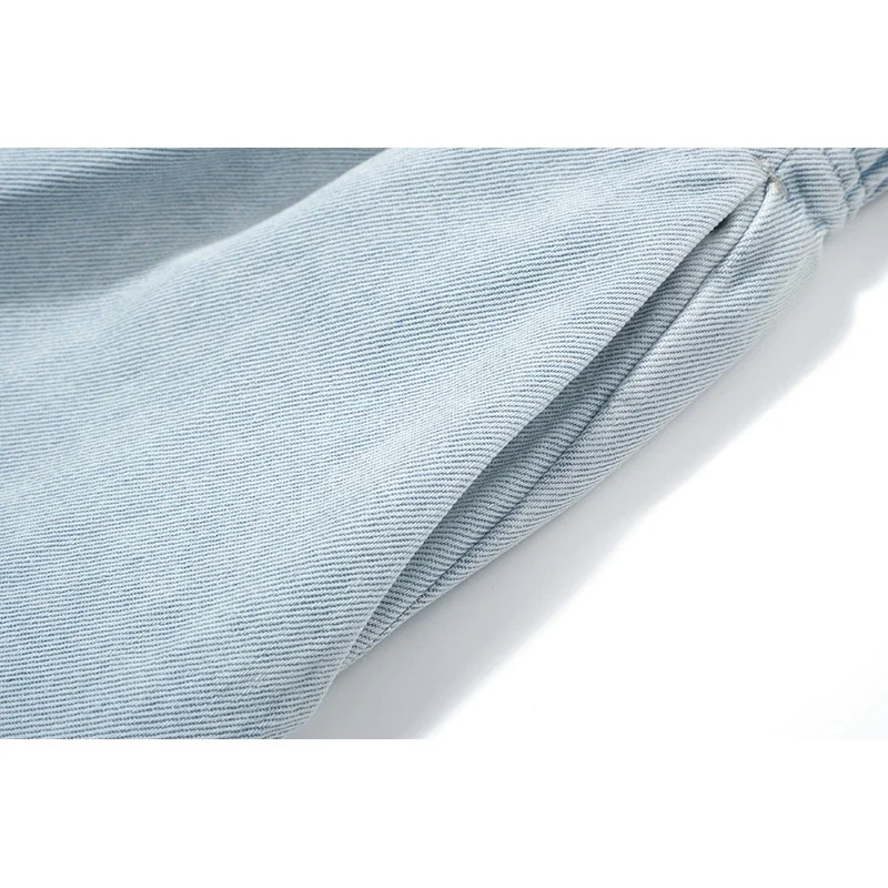 Oversized Denim Shorts Men Woman Summer Elasticity Drawstring Casual Shorts Breeches