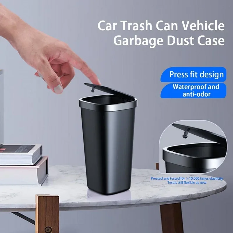 800ML Car Trash Holder Click Garbage Bin Ashtray Dust Case Trash Waste Bag Open Cover Auto Organizer Storage Box Car Accessories