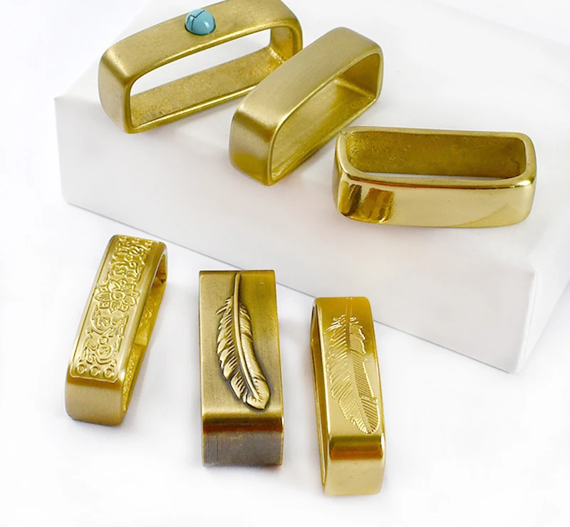 1Pc Deepeel 35/40mm Pure Copper Man Belt Buckle Ring Metal Solid Brass Waistband Loop Clasp Men Belts Leather Crafts Accessories