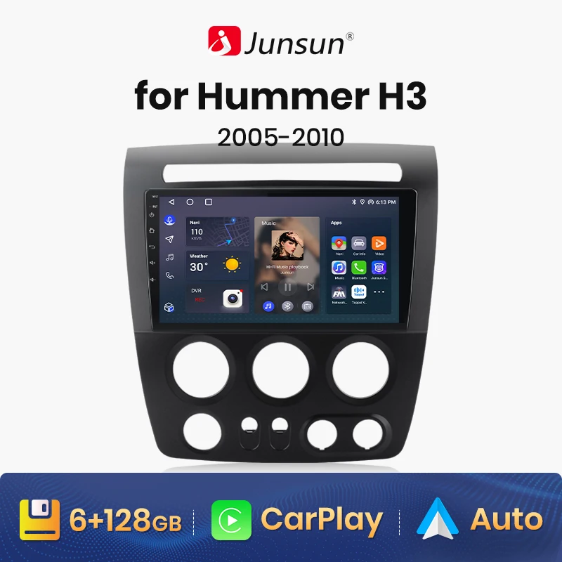 

Junsun V1 AI Voice Wireless CarPlay Android Auto Radio for HUMMER H3 2005 2010 4G Car Multimedia GPS 2din autoradio